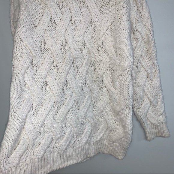 Cocogio Sweater Size Medium‎ Oversized Fit Off-white Textured Knit Wool Vintage - Picture 6 of 6